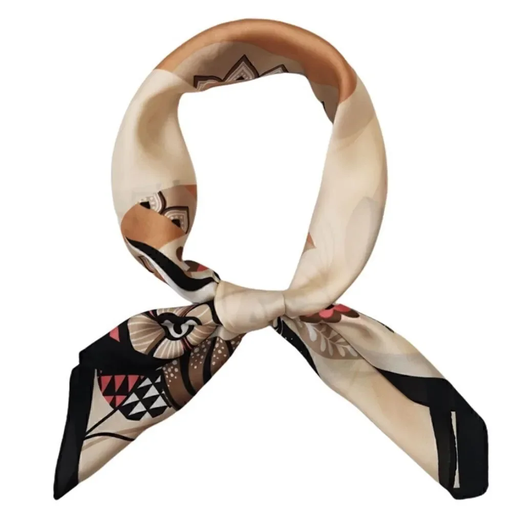 Cream Bird Silky Scarf